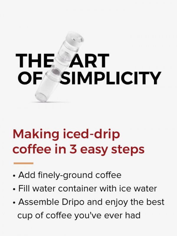 Dripo making iced drip coffee in 3 easy steps